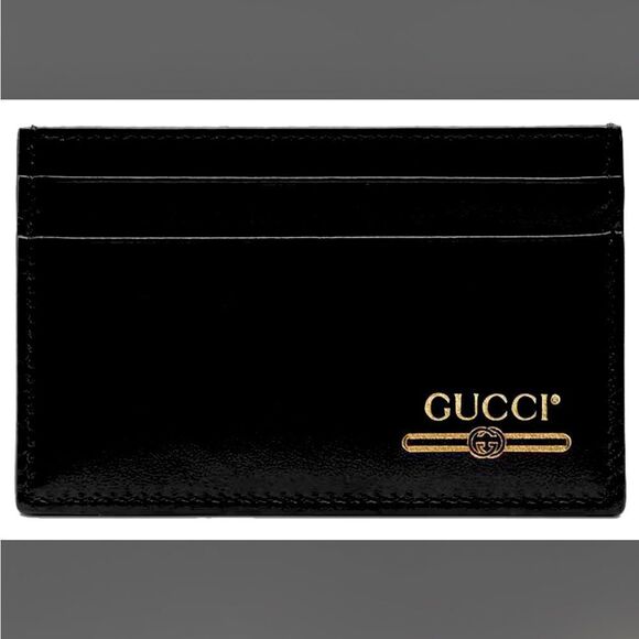 NEW- Gucci Black & Gold  4-Slot card holder-COA included - Picture 1 of 1